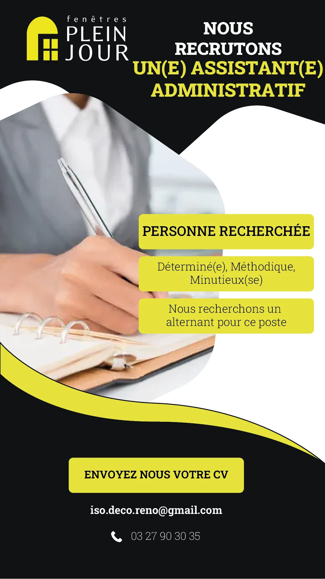 Affiche recrutement assistant administratif