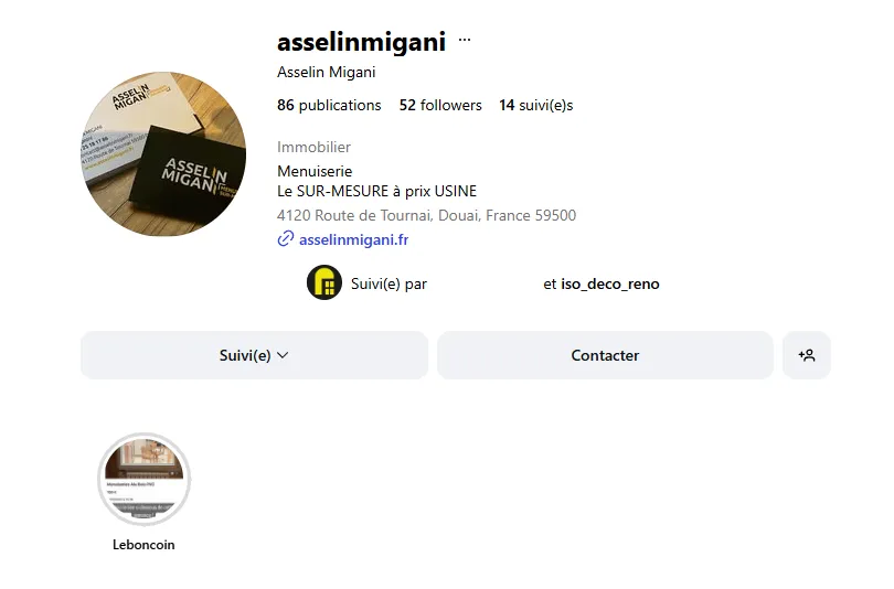 Asselin Migani — En-tête Instagram (profil & cohérence)