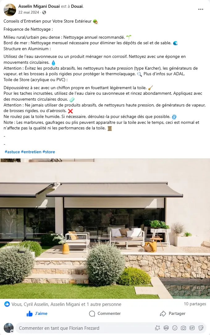 Asselin Migani — Post Facebook (présentation)