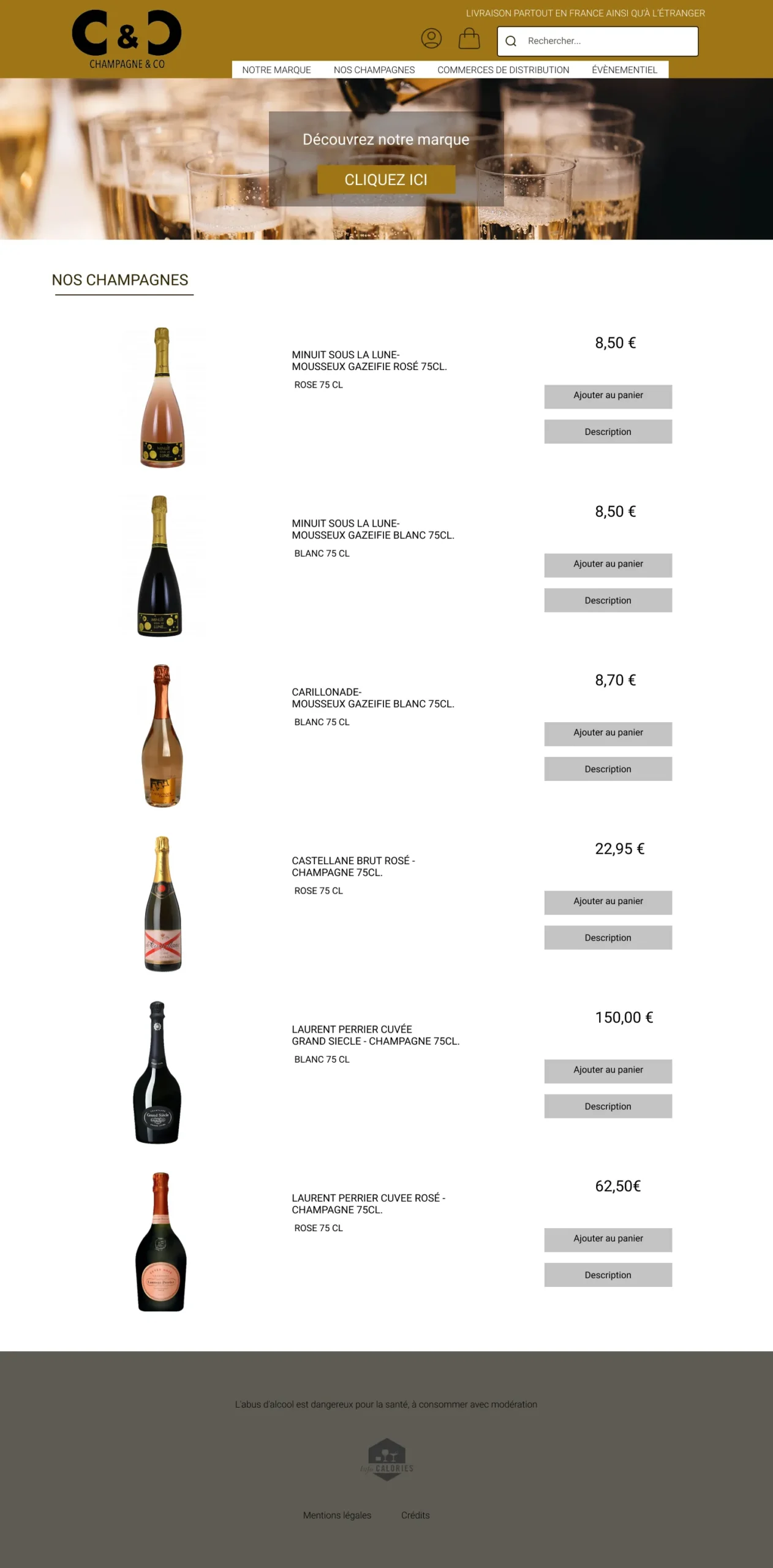 Page Nos Champagnes finale (listing bouteilles/prix)